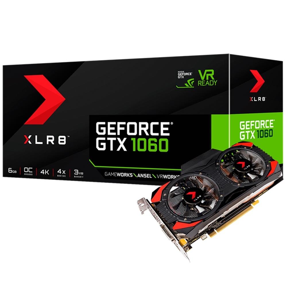 Placa de Vídeo VGA PNY NVIDIA GeForce GTX 1060 OC Entusiasta 6GB