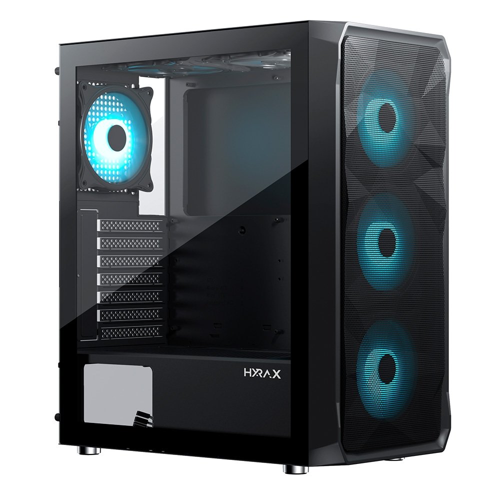 Gabinete Gamer Hyrax Tower HGB230, Mid Tower, ATX, Lateral Em Vidro Temperado, Preto - HGB230B