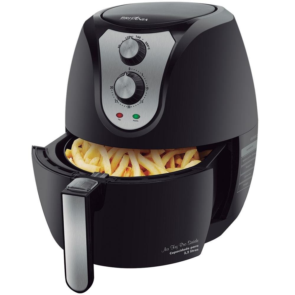 Fritadeira Britânia Air Fry Pro Saude PR preta 220V Fritadeira Britânia Air Fry Pro Saude PR preta 220V