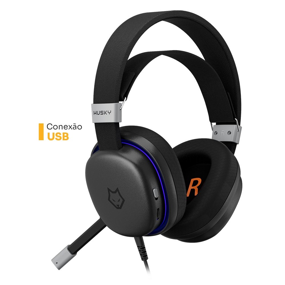 Headset Gamer Husky Permafrost, USB, 7.1 surround, Driver 40mm, Microfone Omnidirecional, Cabo 2m, Preto - KGHG150 Headset Gamer Husky Permafrost, USB, 7.1 surround, Driver 40mm, Microfone Omnidirecional, Cabo 2m, Preto - KGHG150