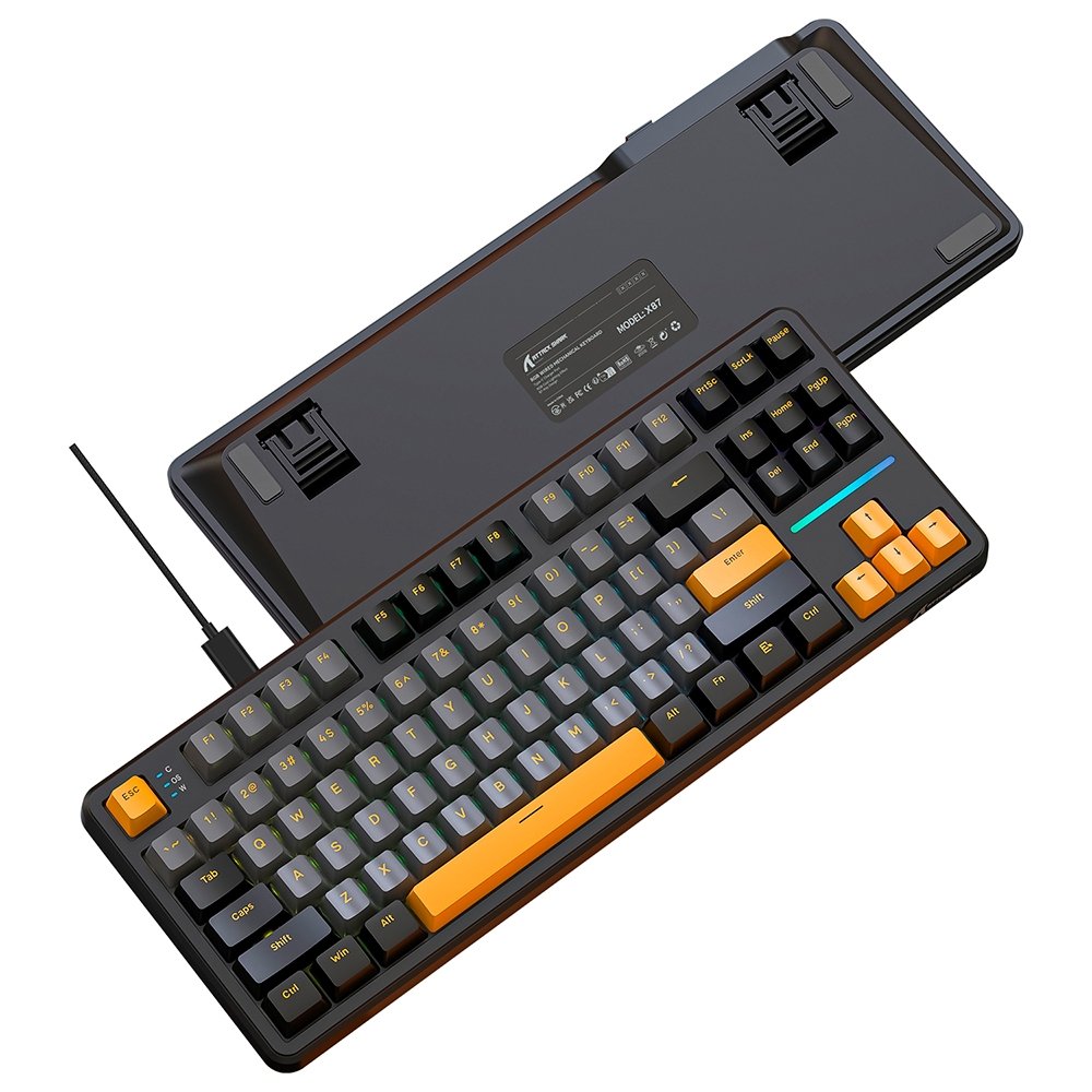 Teclado Attack Shark X87 Star Black RGB | KaBuM!
