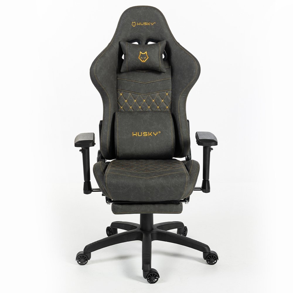 Cadeira Gamer Husky Tempest 4D, Até 145kg, Braços 4D, Almofadas, Reclinável 150º, PU, Descanso para Pés, Cinza -  HCG700CZ4D - view 3