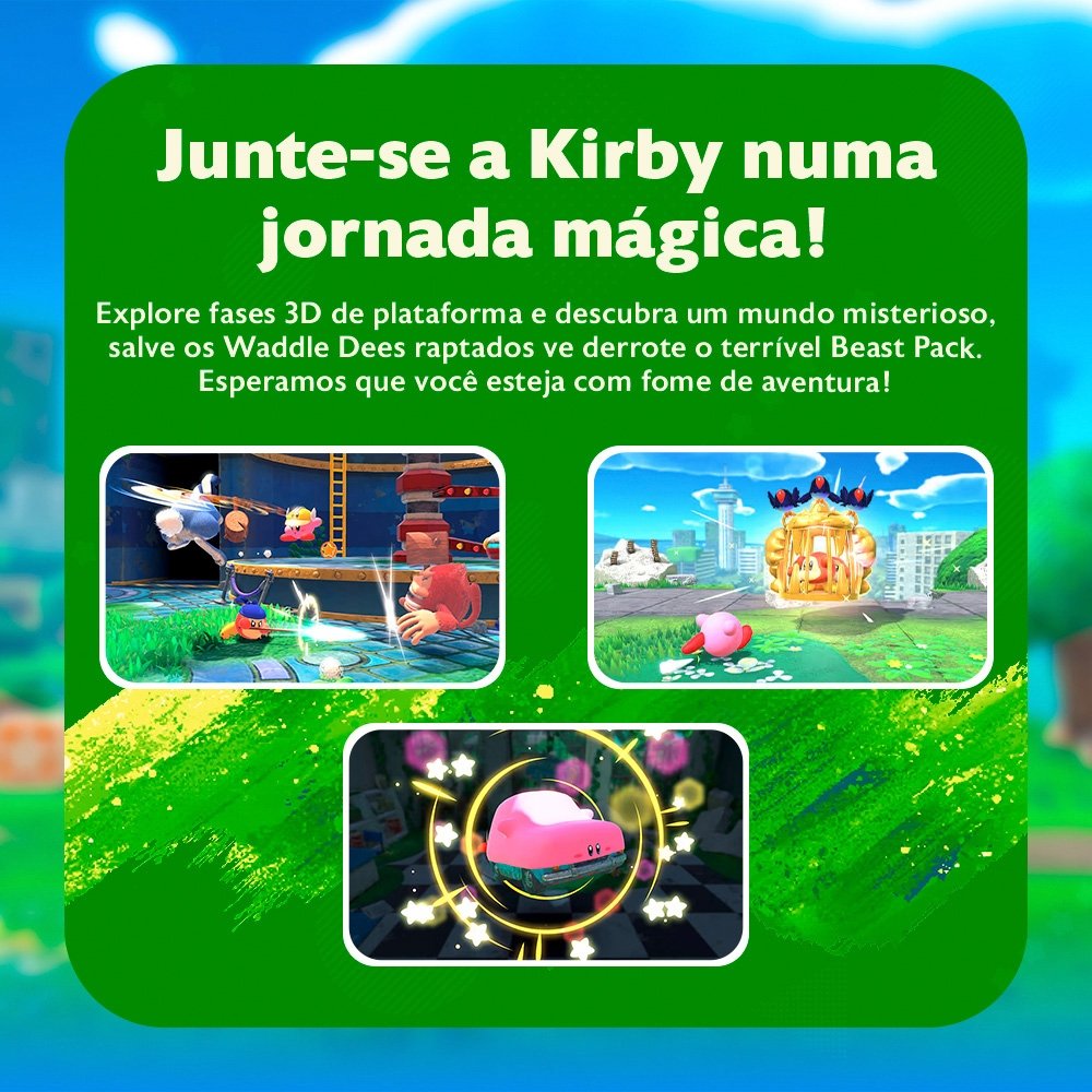 Jogo Kirby and the Forgotten Land + Star-Crossed World, Para Nintendo Switch 2 - NBSPARZGB Jogo Kirby and the Forgotten Land + Star-Crossed World, Para Nintendo Switch 2 - NBSPARZGB