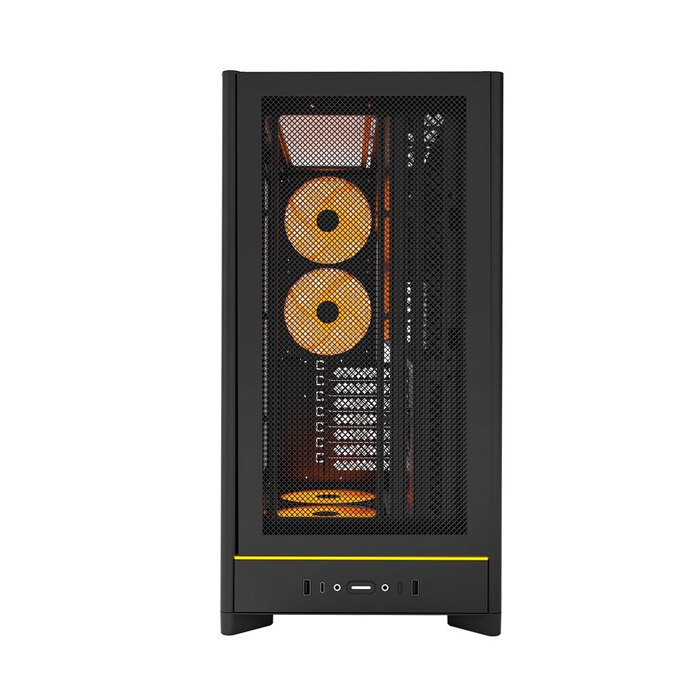 Gabinete Gamer Montech HS01 Pro, Mid-Tower, ATX, Vidro Temperado, 5x FANs, Preto - HS01PROBK Gabinete Gamer Montech HS01 Pro, Mid-Tower, ATX, Vidro Temperado, 5x FANs, Preto - HS01PROBK