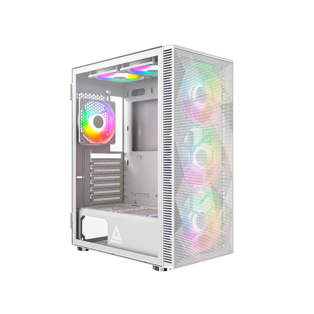 Gabinete Gamer Montech X3 Mesh, Mid-Tower, ATX, Painel Frontal em Mesh, Com 6X Fans, Branco - X3MESHWH Gabinete Gamer Montech X3 Mesh, Mid-Tower, ATX, Painel Frontal em Mesh, Com 6X Fans, Branco - X3MESHWH