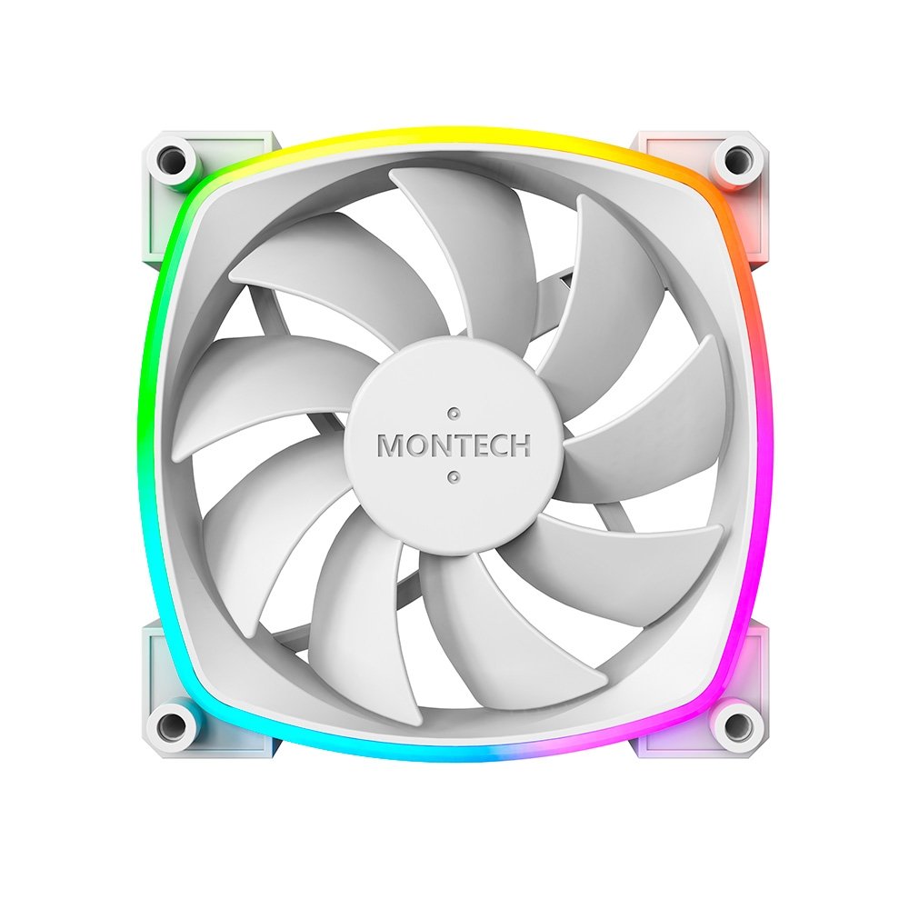 Ventoinha Montech AX120, 120mm, PWM, ARGB, Branco - AX120 PWM White Ventoinha Montech AX120, 120mm, PWM, ARGB, Branco - AX120 PWM White