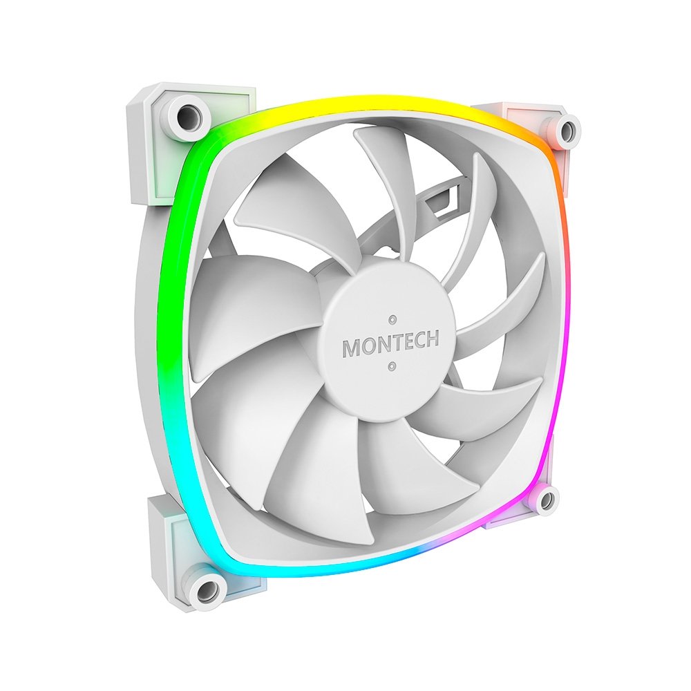 Ventoinha Montech AX120, 120mm, PWM, ARGB, Branco - AX120 PWM White Ventoinha Montech AX120, 120mm, PWM, ARGB, Branco - AX120 PWM White
