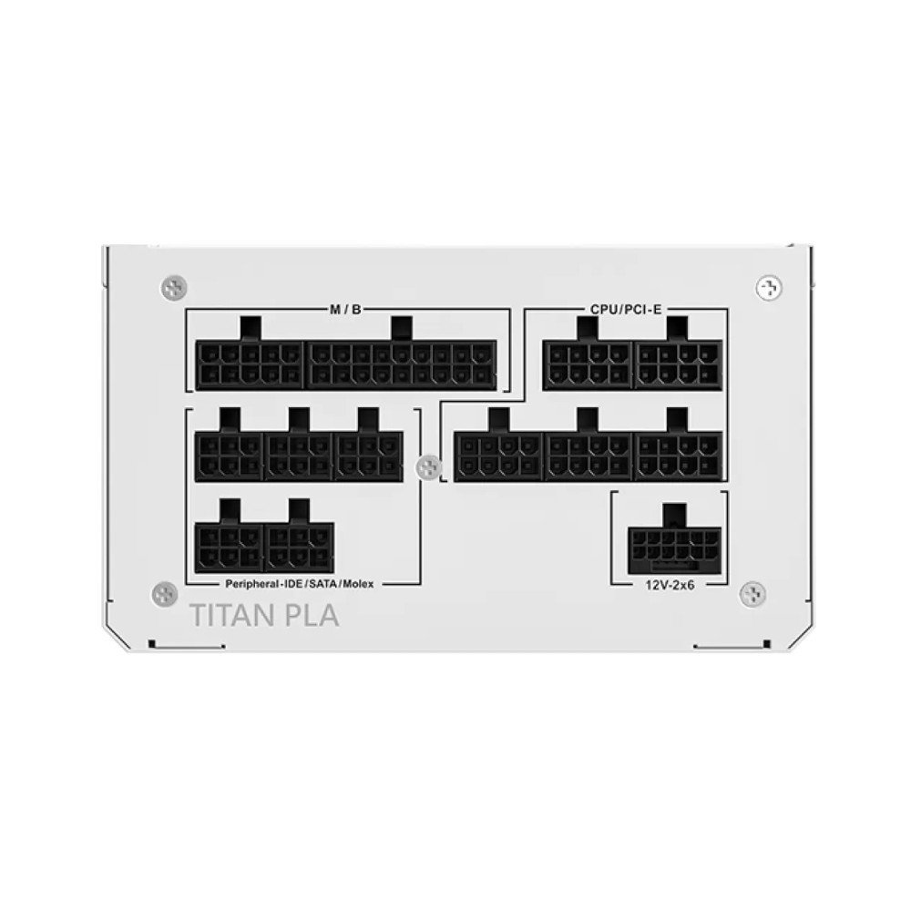 Fonte Montech TITAN PLA, 1200W, 80 Plus Platinum, Full Modular, ATX 3.1, PFC Ativo, Branco - TITAN PLA 1200W Fonte Montech TITAN PLA, 1200W, 80 Plus Platinum, Full Modular, ATX 3.1, PFC Ativo, Branco - TITAN PLA 1200W