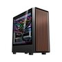 Gabinete Gamer Liketec Oak Wood, E-ATX, Painel Frontal com Detalhes em Madeira, Preto - LC-KB-WOD-2025-1003