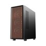 Gabinete Gamer Liketec Oak Wood, E-ATX, Painel Frontal com Detalhes em Madeira, Preto - LC-KB-WOD-2025-1003