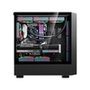 Gabinete Gamer Liketec Oak Wood, E-ATX, Painel Frontal com Detalhes em Madeira, Preto - LC-KB-WOD-2025-1003