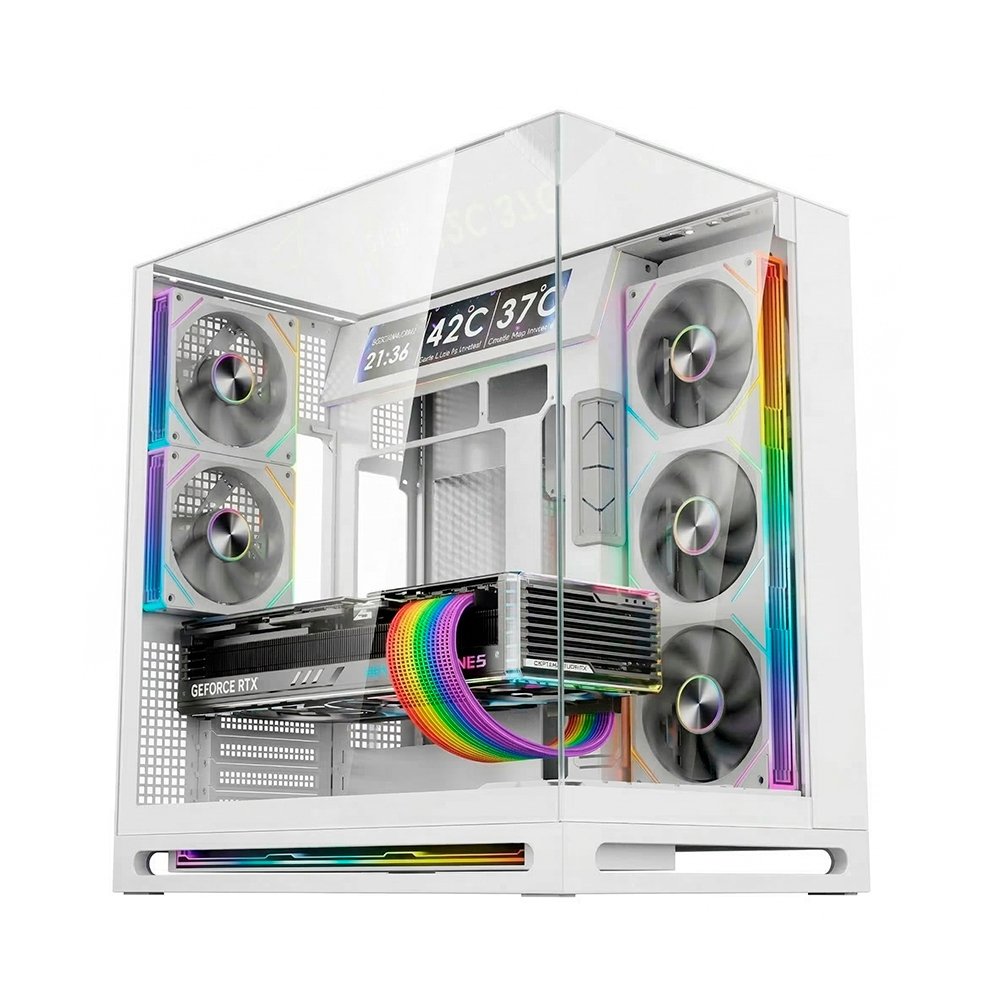 Gabinete Gamer Liketec Cygnus Pro Glass Snow, Branco