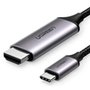 Cabo Adaptador Ugreen, Tipo C para HDMI, 4K, Thunderbolt 3, Cinza - UG-50570