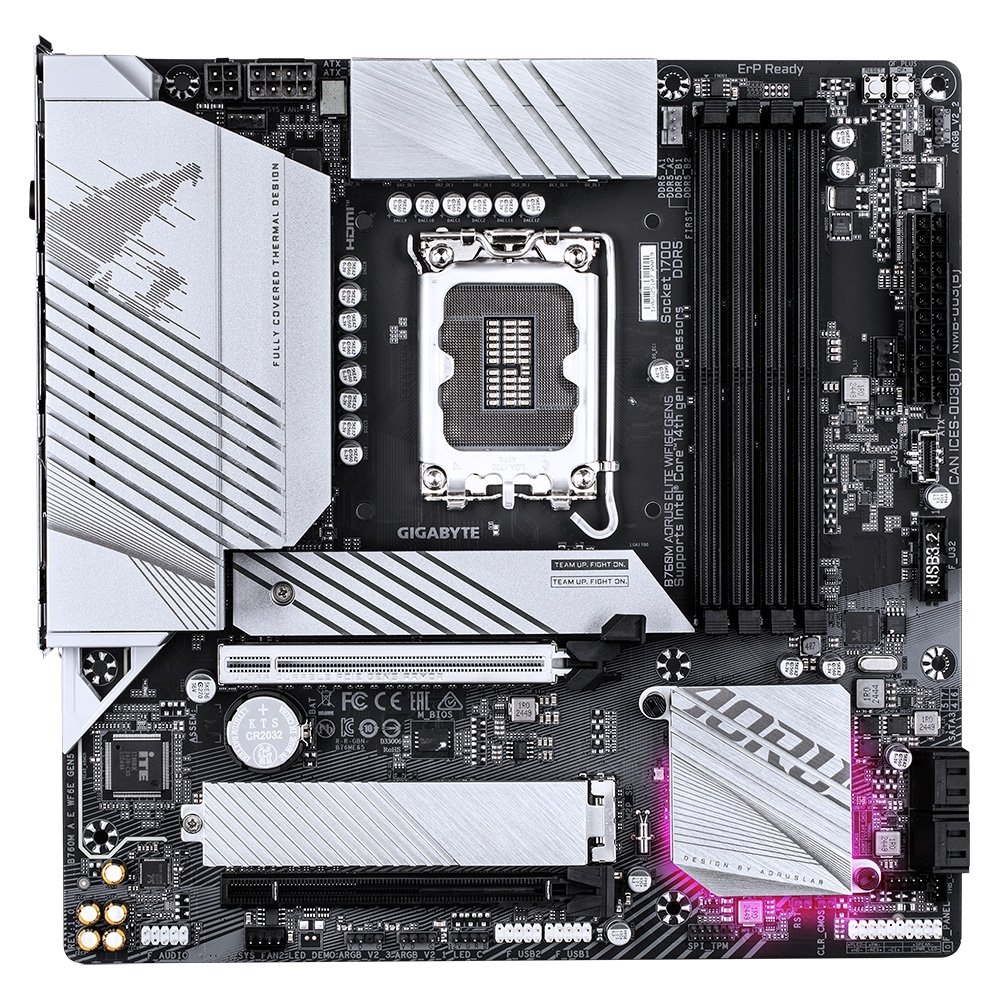 Placa Mãe Gigabyte B760M AORUS ELITE WIFI6E GEN5, Intel LGA 1700, mATX, DDR5, RGB,  PCIe 5.0, Wi-Fi 6E, Bluetooth - B760M A E WF6E GEN5