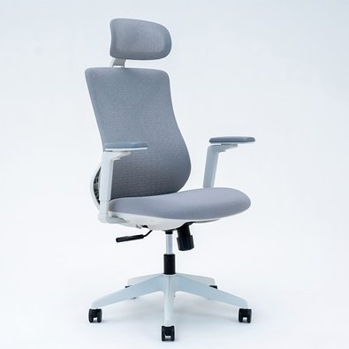 Cadeira Office Elements Aiven, Até 120kg, Reclinável, Malha, Cinza e Branca - 72107