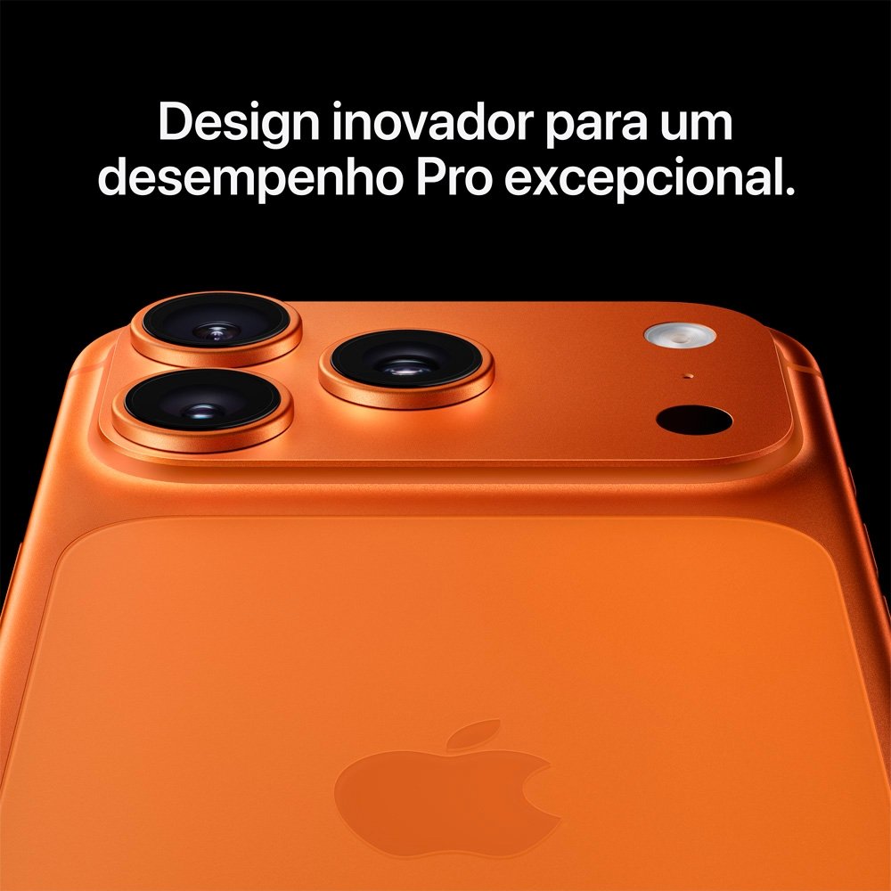 iPhone 17 Pro Max Apple 256GB, Câmera Tripla Fusion de 48MP, Tela 6.9" Super Retina XDR, Laranja-cósmico