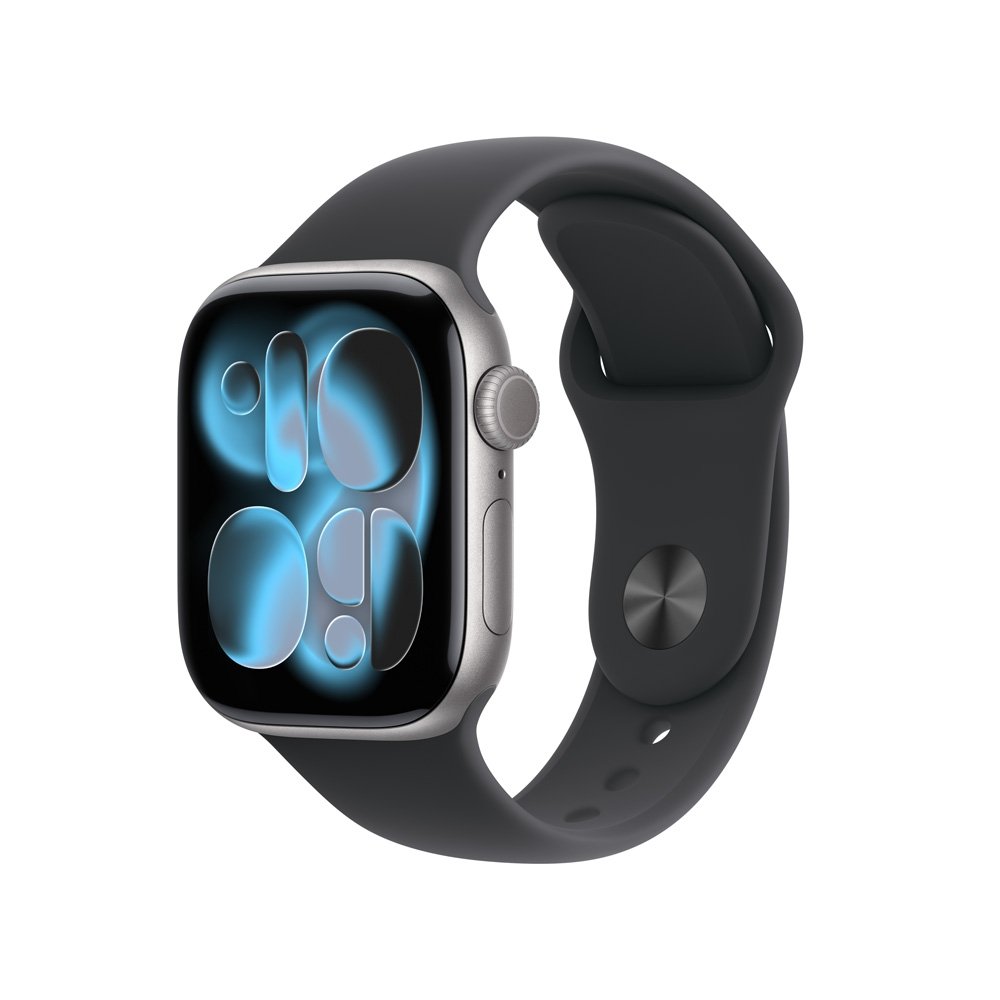 Apple Watch Series 11 GPS, Caixa Cinza-espacial de Alumínio de 42 mm, Pulseira Esportiva Preta, Tamanho P/M - MEQW4AM/A