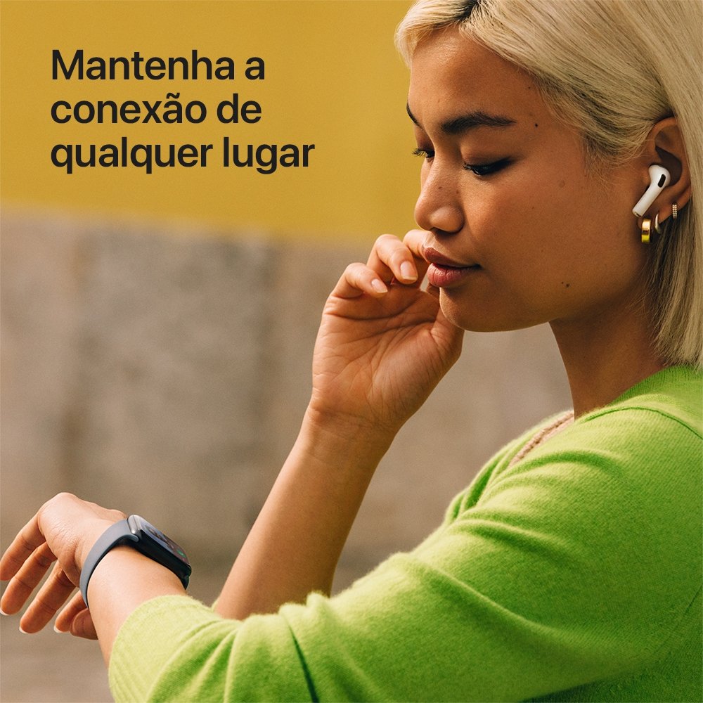 Apple Watch SE 3 GPS, Caixa Meia-noite de Alumínio de 44 mm, Pulseira Esportiva Meia-noite, Tamanho M/G - MEHQ4AM/A