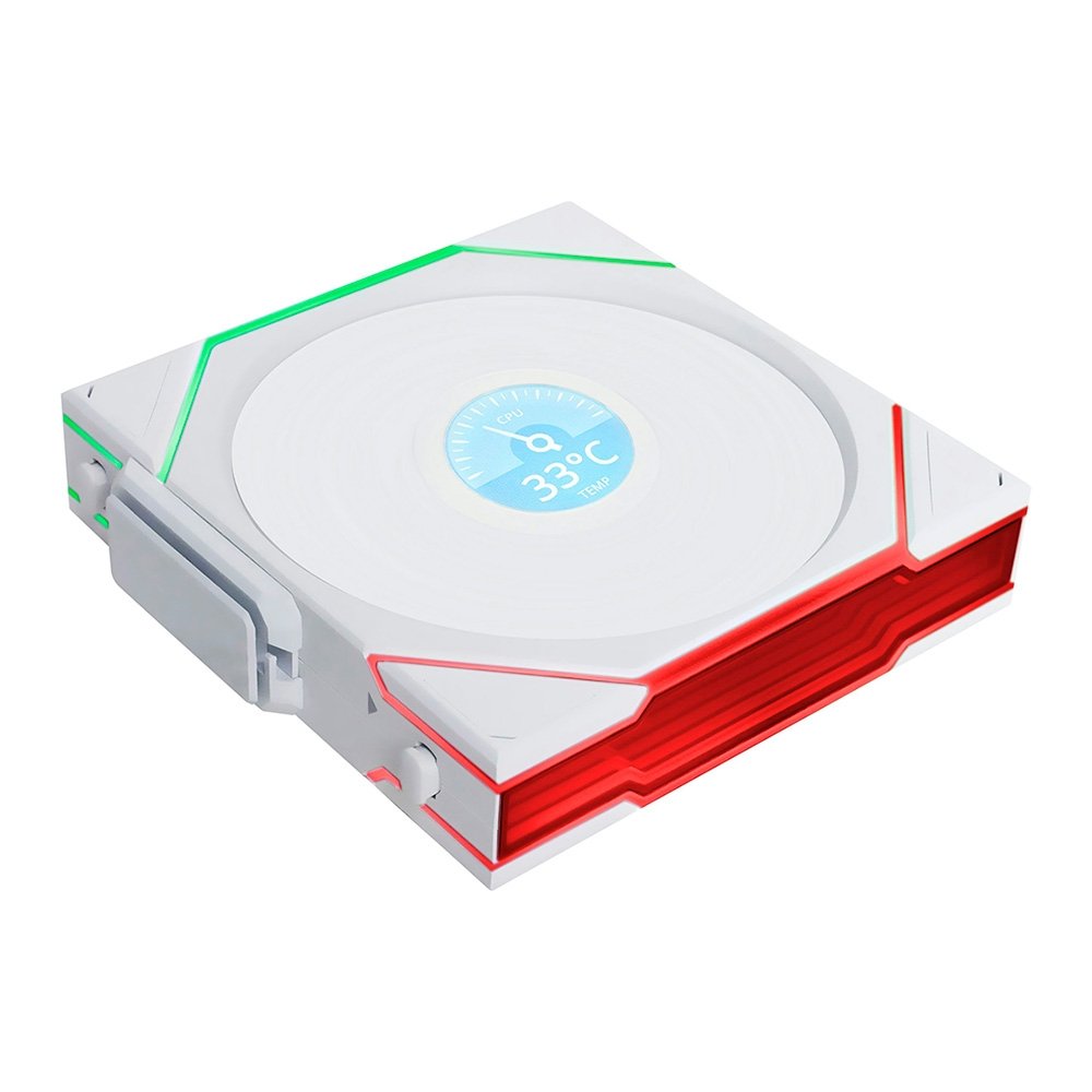 Kit com 3 Ventoinhas Lian Li UNI FAN TL LCD, 120mm, ARGB, Branco - 12TLLCD1W3W