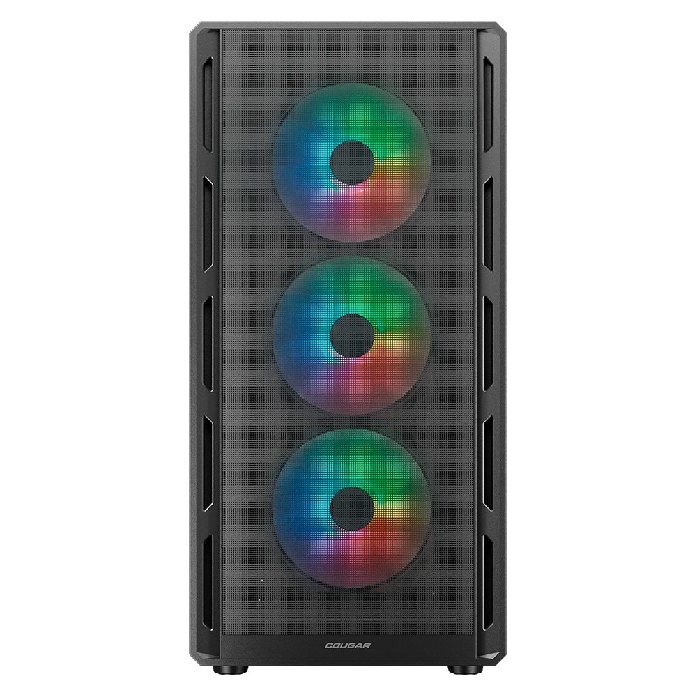 Gabinete Gamer Cougar MX600, Mid Tower, RGB, ATX, Lateral em Vidro Temperado, com 4 Fans, Preto - 382GA50.0001