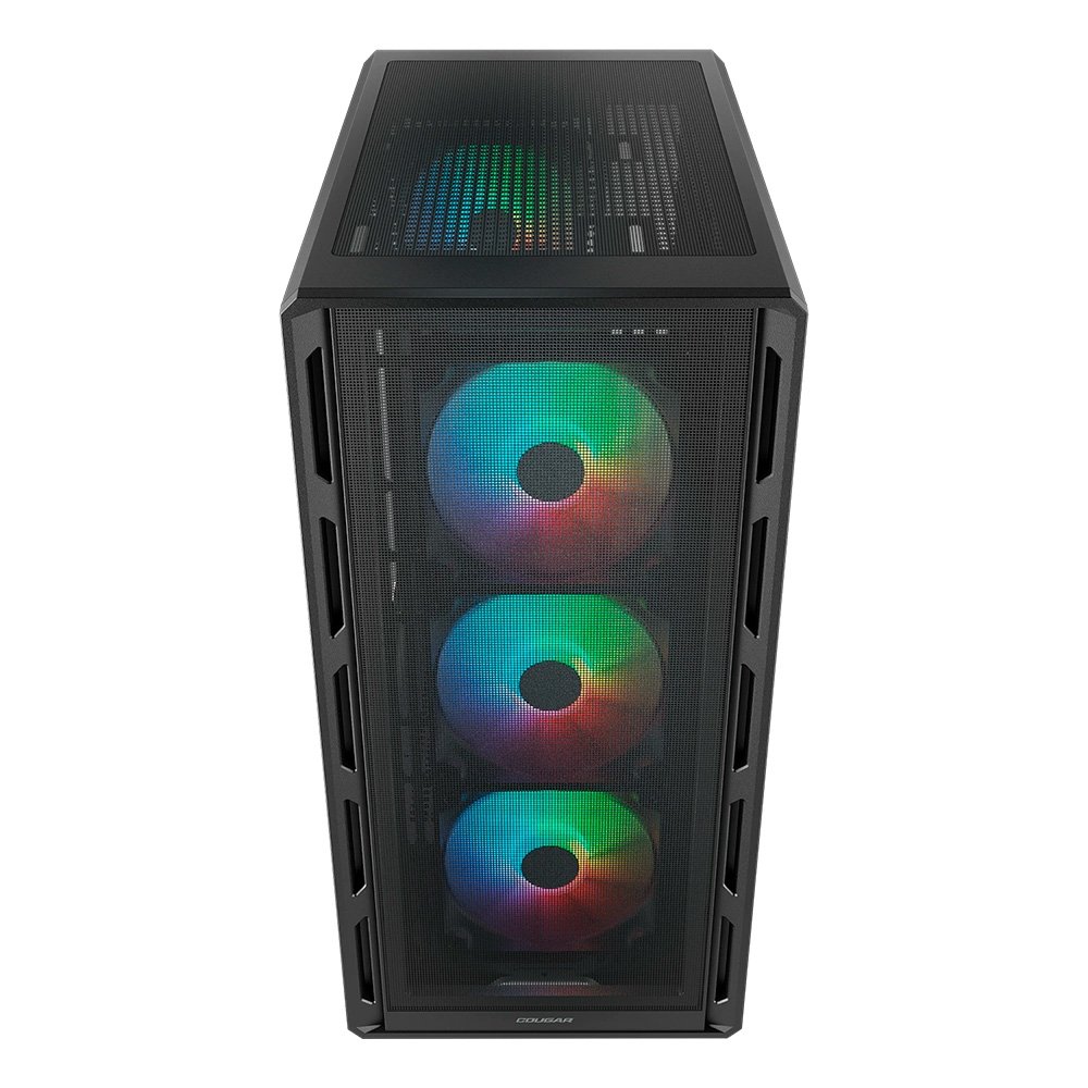 Gabinete Gamer Cougar MX600, Mid Tower, RGB, ATX, Lateral em Vidro Temperado, com 4 Fans, Preto - 382GA50.0001