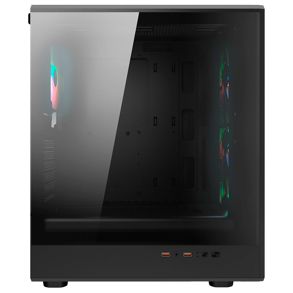 Gabinete Gamer Cougar MX600, Mid Tower, RGB, ATX, Lateral em Vidro Temperado, com 4 Fans, Preto - 382GA50.0001