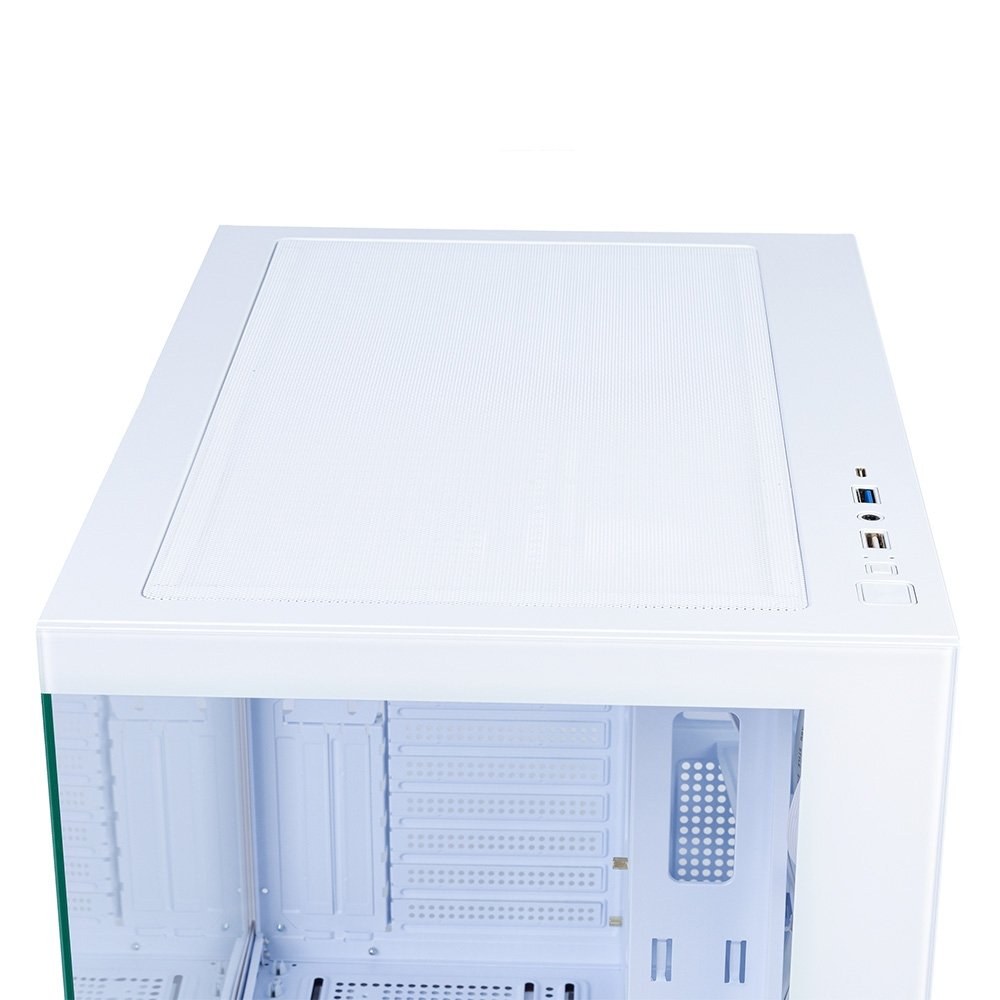 Gabinete Gamer Round5 Genos, Mid Tower, ATX, Aquário, Frontal e Lateral em Vidro, Branco - R5-GENOS-W-2190