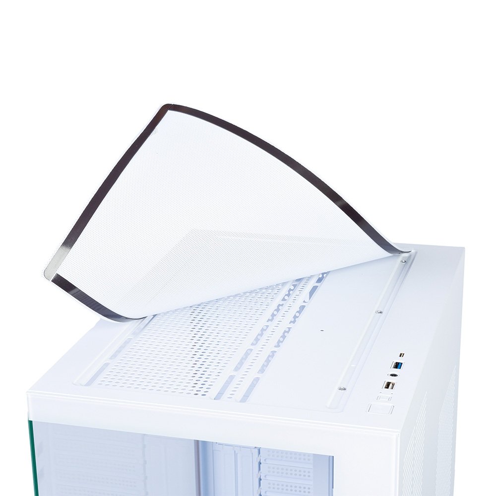 Gabinete Gamer Round5 Genos, Mid Tower, ATX, Aquário, Frontal e Lateral em Vidro, Branco - R5-GENOS-W-2190