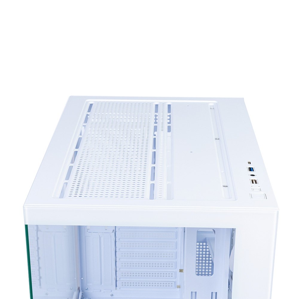 Gabinete Gamer Round5 Genos, Mid Tower, ATX, Aquário, Frontal e Lateral em Vidro, Branco - R5-GENOS-W-2190