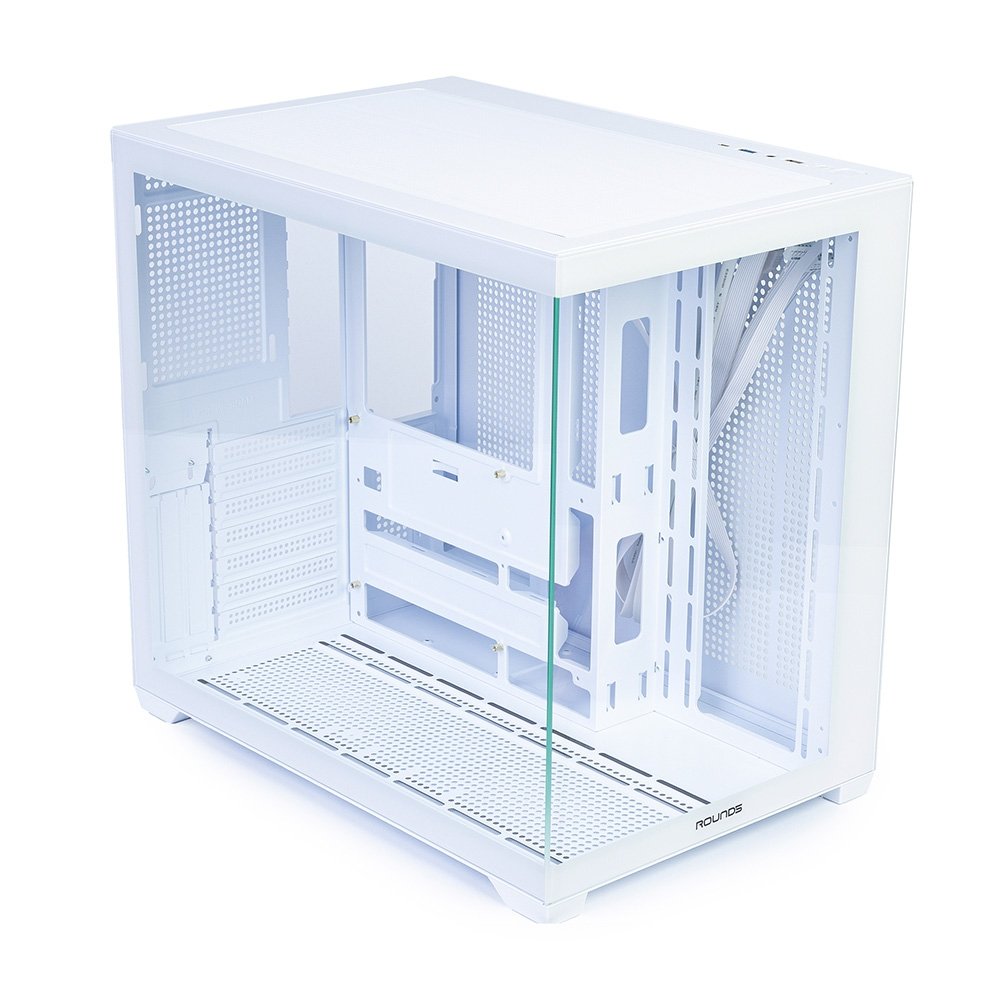 Gabinete Gamer Round5 Genos, Mid Tower, ATX, Aquário, Frontal e Lateral em Vidro, Branco - R5-GENOS-W-2190