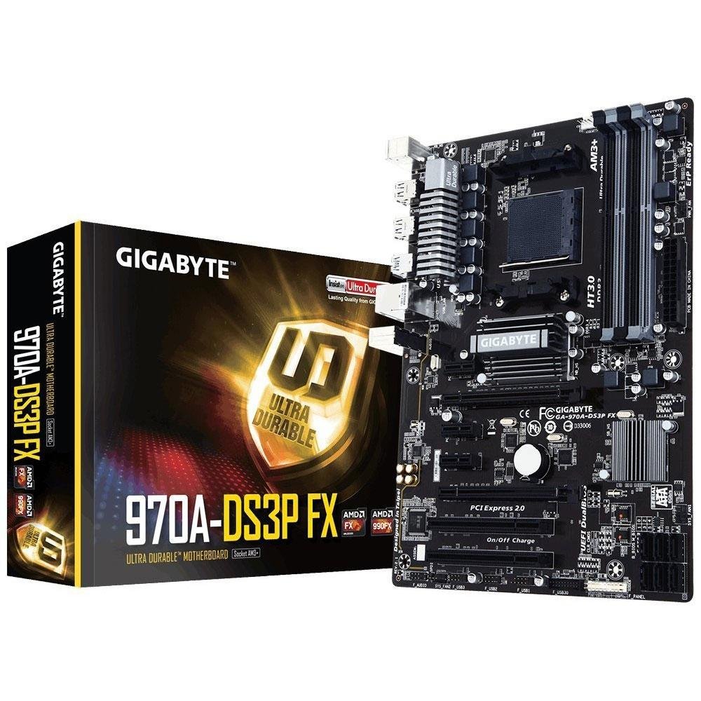 Placa-Mãe Gigabyte GA-970A-DS3P FX, AMD AM3+, ATX, DDR3 Placa-Mãe Gigabyte GA-970A-DS3P FX, AMD AM3+, ATX, DDR3