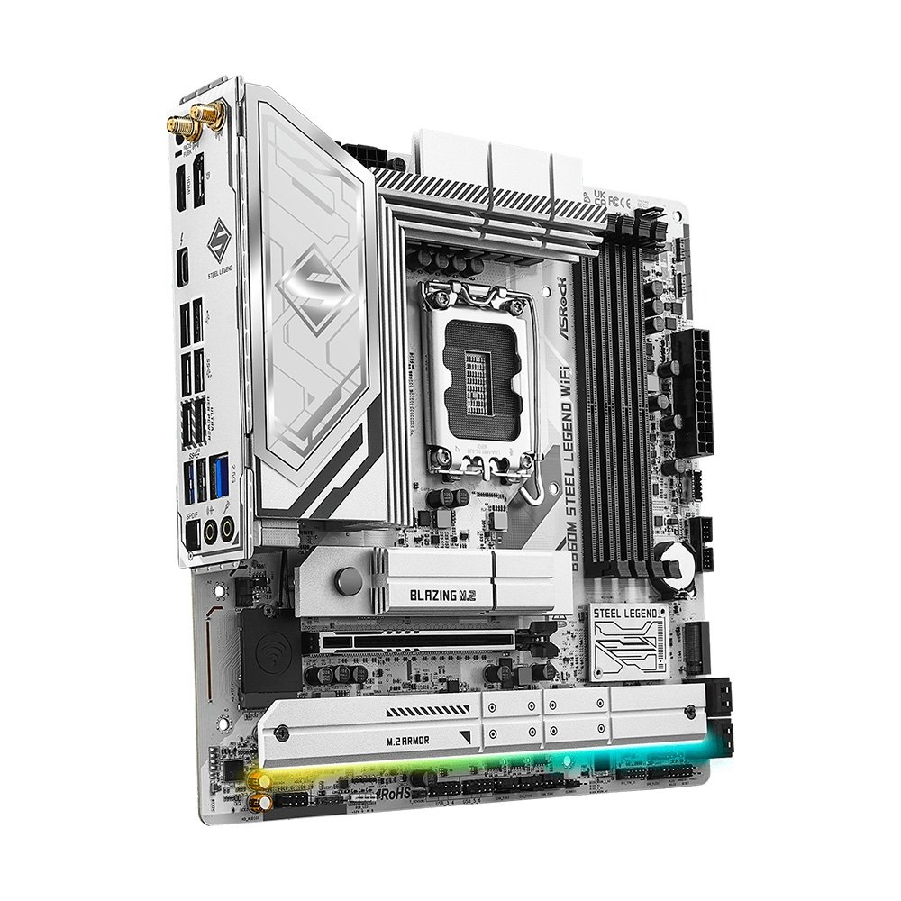 Placa-Mãe ASRock B860M Steel Legend WiFi, Intel LGA1851 B860, Micro ATX, DDR5 - 90-MXBQF Placa-Mãe ASRock B860M Steel Legend WiFi, Intel LGA1851 B860, Micro ATX, DDR5 - 90-MXBQF
