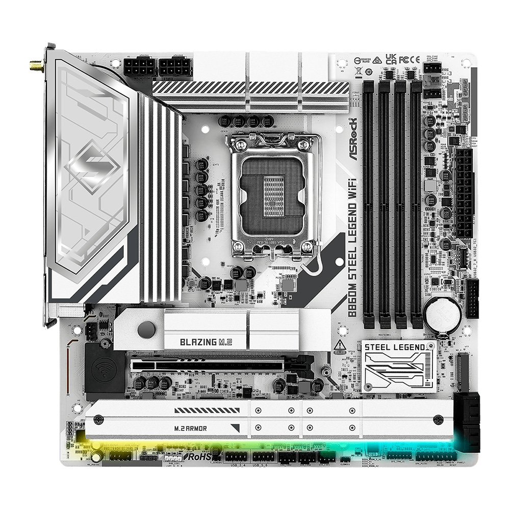 Placa-Mãe ASRock B860M Steel Legend WiFi, Intel LGA1851 B860, Micro ATX, DDR5 - 90-MXBQF Placa-Mãe ASRock B860M Steel Legend WiFi, Intel LGA1851 B860, Micro ATX, DDR5 - 90-MXBQF