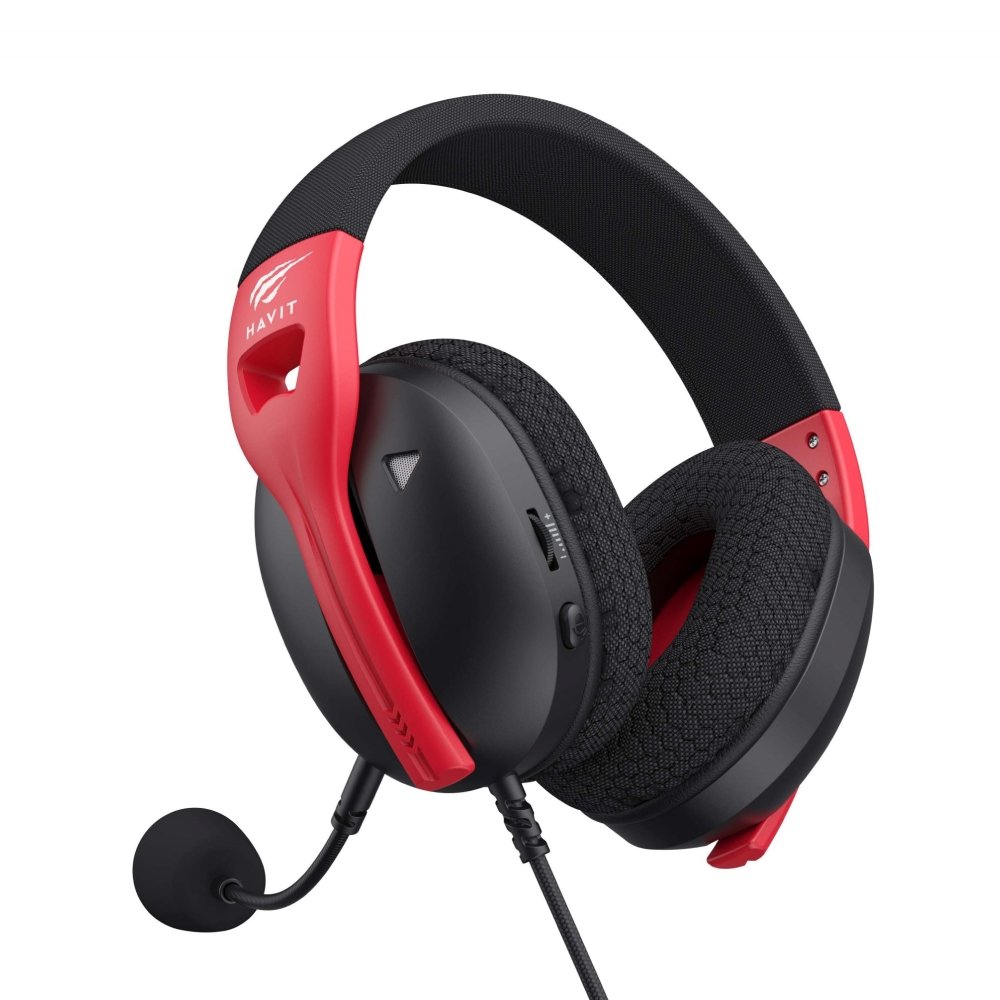Headset Gamer Havit Fuxi H5D, RGB, Drivers de 50mm, P3, Multiplataforma, Preto e Vermelho - Fuxi-H5D Black/Red