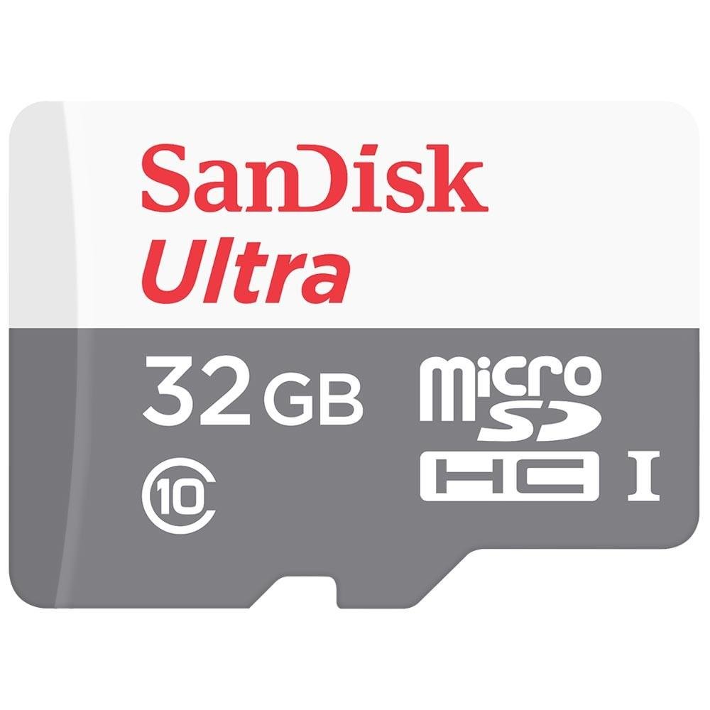 Cartão de Memória SanDisk 32GB Micro SD Classe 10 Vel. Até 80MB/s a Prova de Água p/ Smartphone SDSQUNS-032G-GN3MA Cartão de Memória SanDisk 32GB Micro SD Classe 10 Vel. Até 80MB/s a Prova de Água p/ Smartphone SDSQUNS-032G-GN3MA