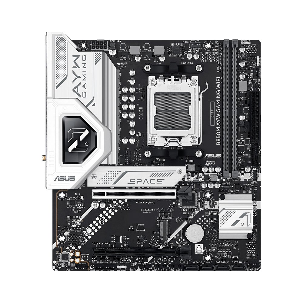 Placa-Mãe ASUS B850M AYW GAMING WIFI, AMD AM5, mATX, DDR5, Wi-Fi 6, Preto - 90MB1LW0-M0EAY0 Placa-Mãe ASUS B850M AYW GAMING WIFI, AMD AM5, mATX, DDR5, Wi-Fi 6, Preto - 90MB1LW0-M0EAY0