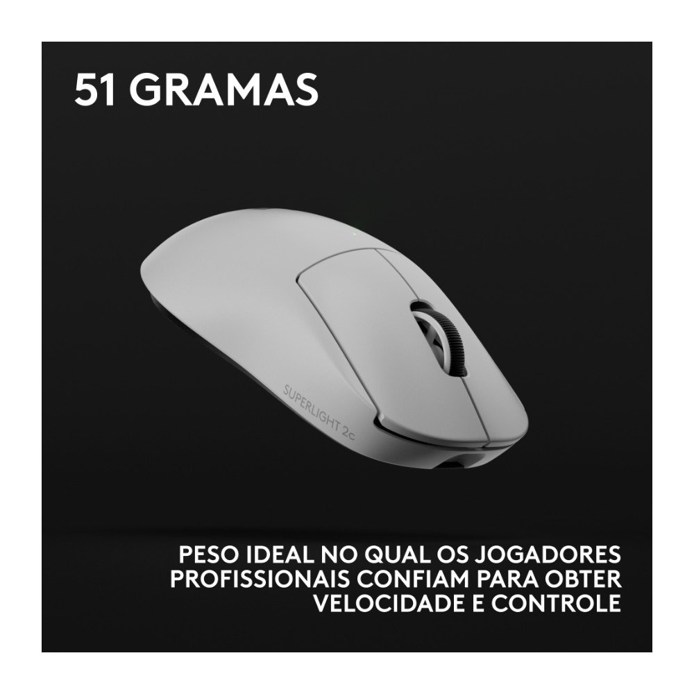 Logitech GPROX SUPERLIGHT 2c ホワイト Mouse Gamer Sem Fio Logitech G PRO X Superlight 2c Branco