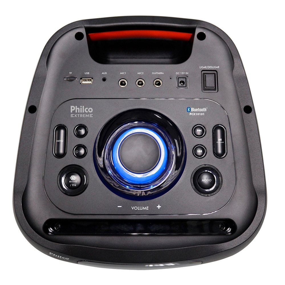 Caixa de Som Acústica Philco PCX10101, 2000W RMS, Bateria Interna (até 20h), Bluetooth e TWS, Preto - 56603810 Caixa de Som Acústica Philco PCX10101, 2000W RMS, Bateria Interna (até 20h), Bluetooth e TWS, Preto - 56603810