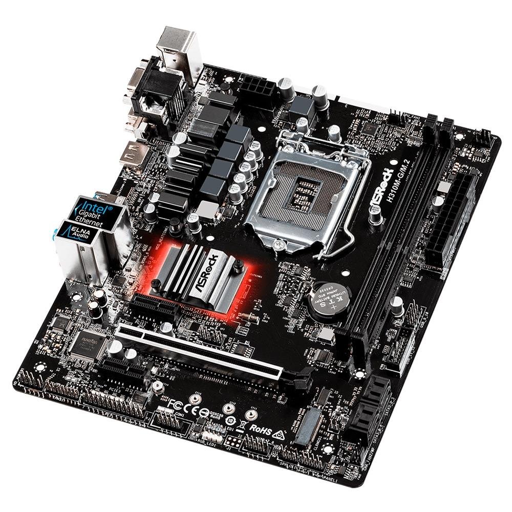 Placa-Mãe ASRock H310M-G/M.2, Intel LGA 1151, mATX, DDR4