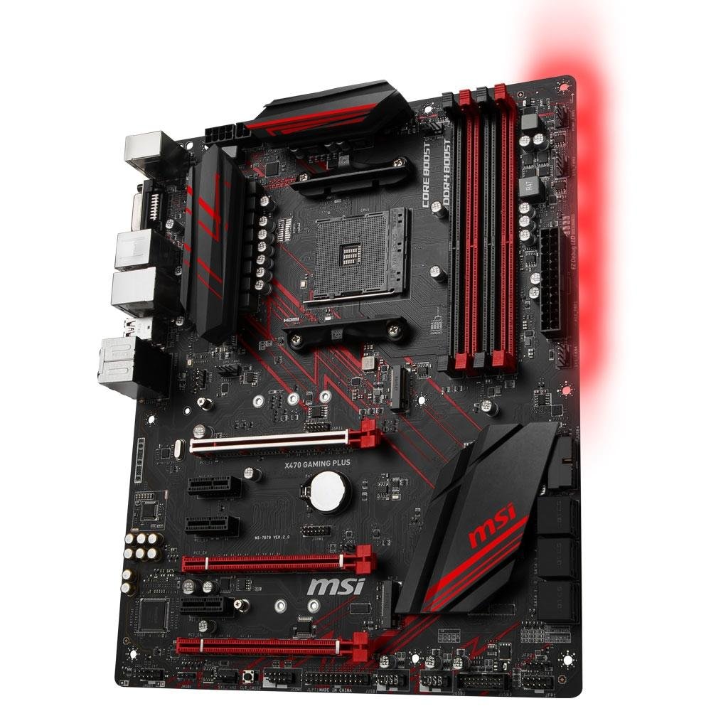 Placa-Mãe MSI X470 Gaming Plus, AMD AM4, ATX, DDR4 Placa-Mãe MSI X470 Gaming Plus, AMD AM4, ATX, DDR4