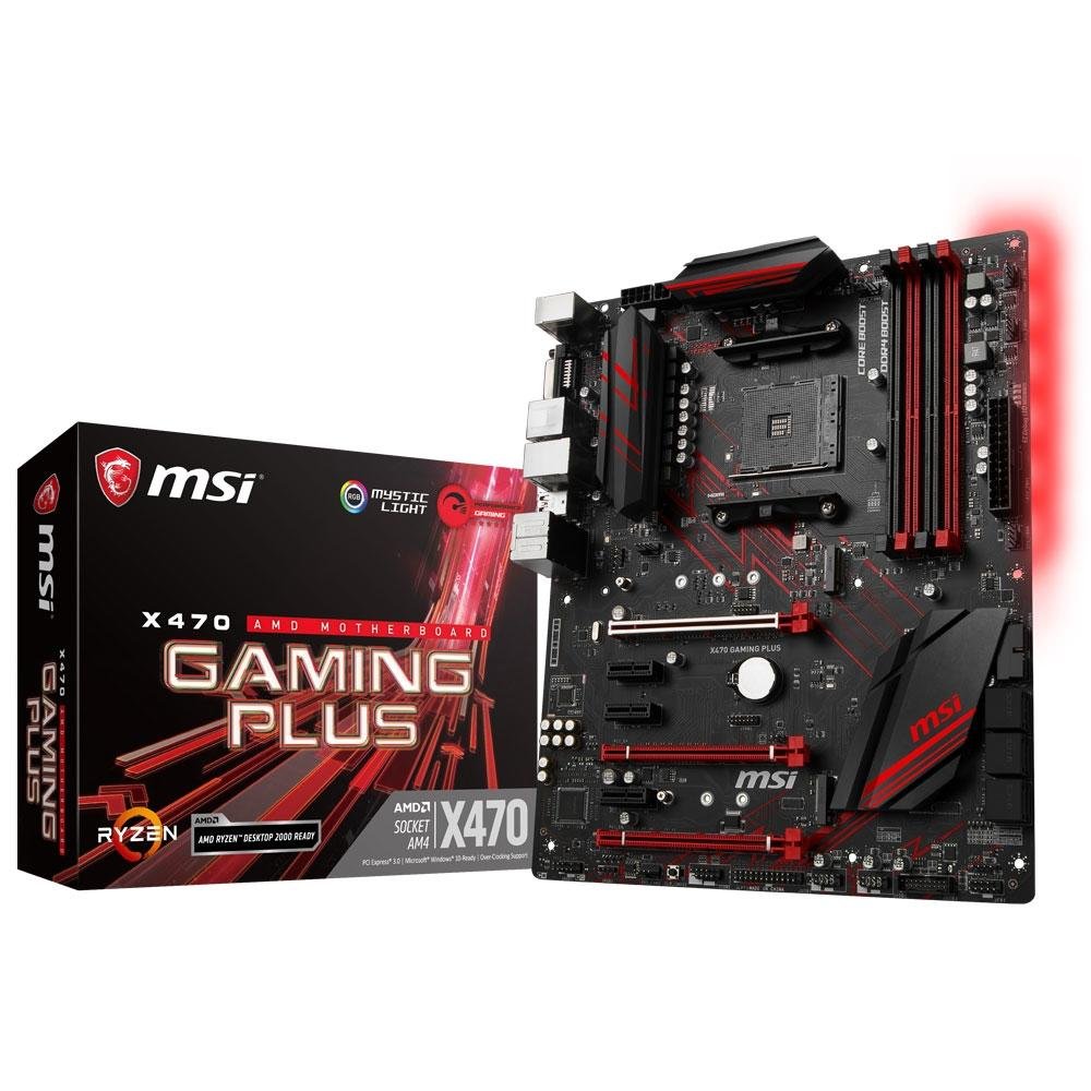 Placa-Mãe MSI X470 Gaming Plus, AMD AM4, ATX, DDR4 Placa-Mãe MSI X470 Gaming Plus, AMD AM4, ATX, DDR4