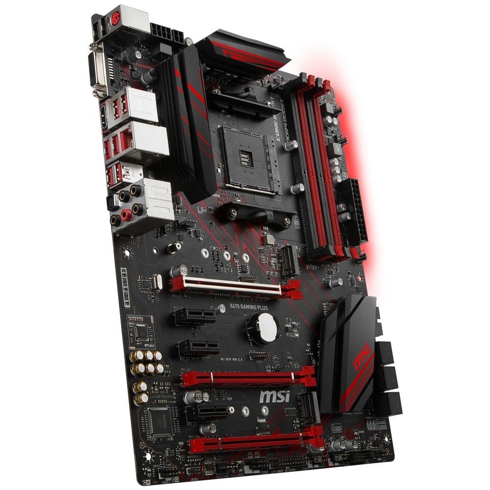 Placa-Mãe MSI X470 Gaming Plus, AMD AM4, ATX, DDR4 Placa-Mãe MSI X470 Gaming Plus, AMD AM4, ATX, DDR4