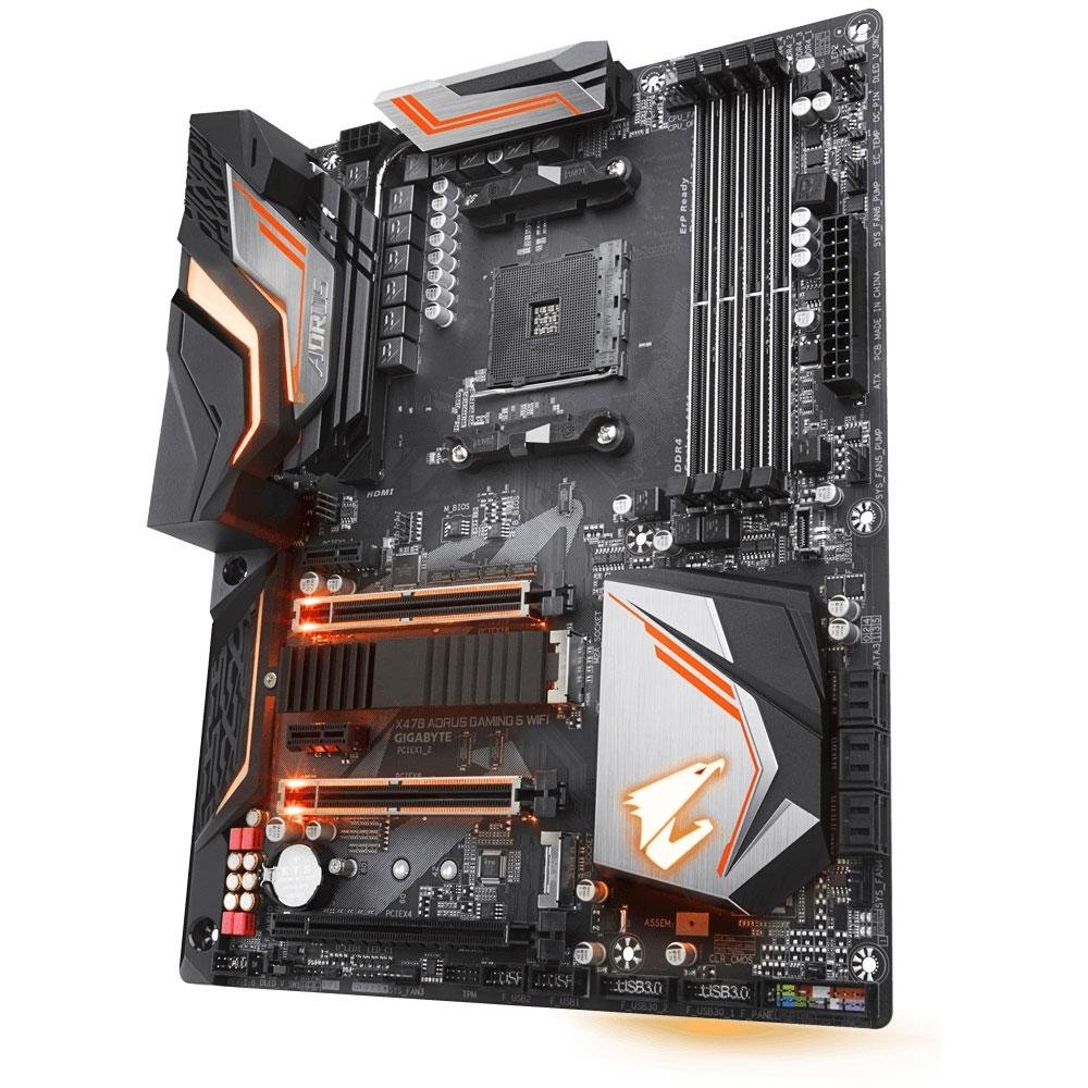 Placa-Mãe Aorus X470 Aorus Gaming 5 Wi-Fi, AMD AM4, ATX, DDR4
