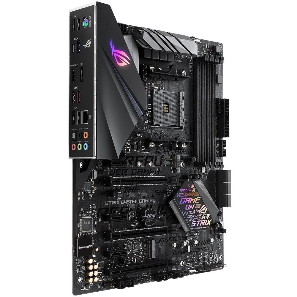 Placa-Mãe ASUS ROG Strix B450-F Gaming, AMD AM4, ATX, DDR4, Preto Placa-Mãe ASUS ROG Strix B450-F Gaming, AMD AM4, ATX, DDR4, Preto