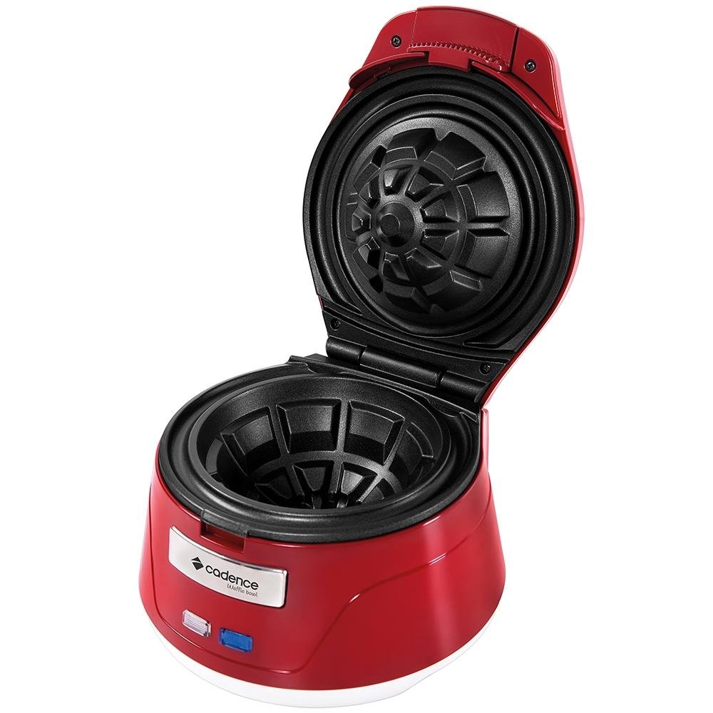 Máquina de Waffle Bowl Cestinha Cadence, Vermelho, WAF101 - 110V Máquina de Waffle Bowl Cestinha Cadence, Vermelho, WAF101 - 110V