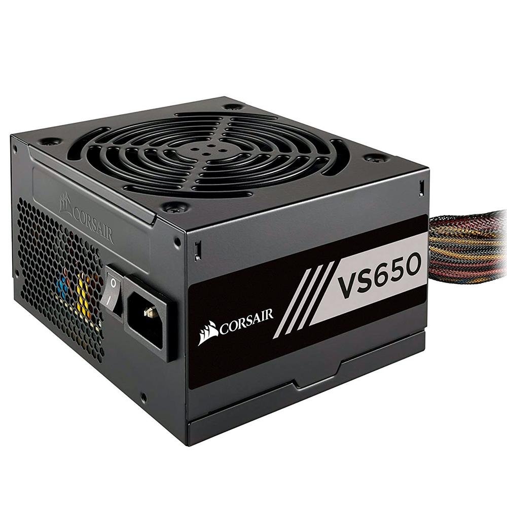 Fonte Corsair VS650, 650W, 80 Plus White, Sem Cabo, Preto - CP-9020172
