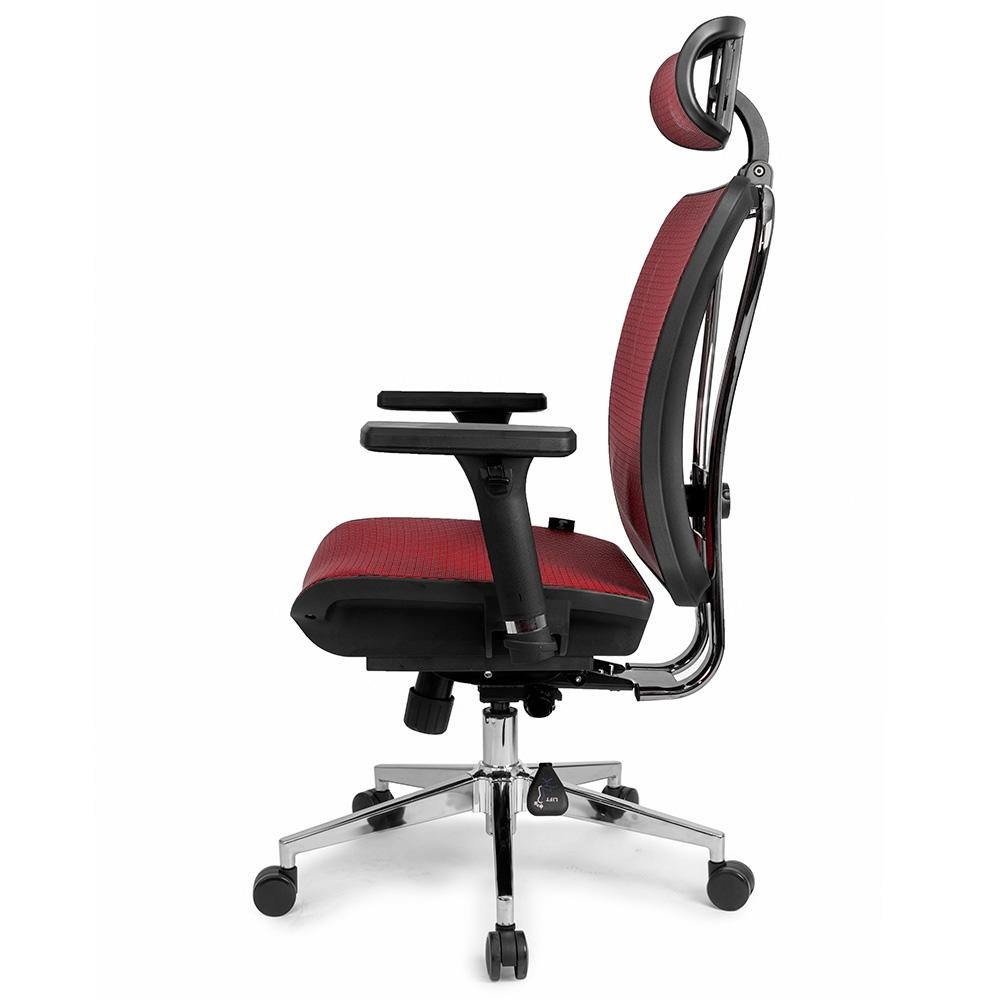 Cadeira de Escritório Ergonômica DT3 Moira, Até 150kg, Apoio de Cabeça e Braço 3D, Cilindro Classe 4, Red - 11216-1