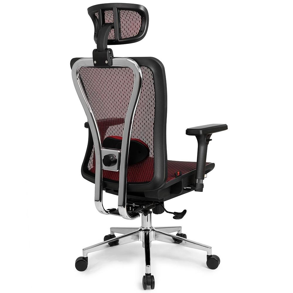 Cadeira de Escritório Ergonômica DT3 Moira, Até 150kg, Apoio de Cabeça e Braço 3D, Cilindro Classe 4, Red - 11216-1