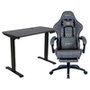 Kit Mesa Office Husky Zenith 900 PRO + Cadeira Gamer Husky Tempest 700, Até 145kg, Almofadas, Reclinável 150º, PU, Descanso para Pés, Cinza