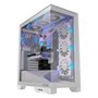 Gabinete Gamer PCYES Forcefield Flow, Mid Tower, RGB, Lateral em Vidro, White Ghost - Gfffwg